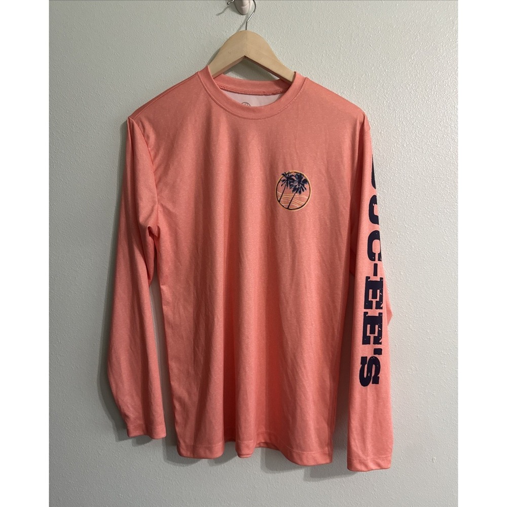 Buc-ee's Performance Long Sleeve Tee Men's Small Orange Lightweight Beach‎